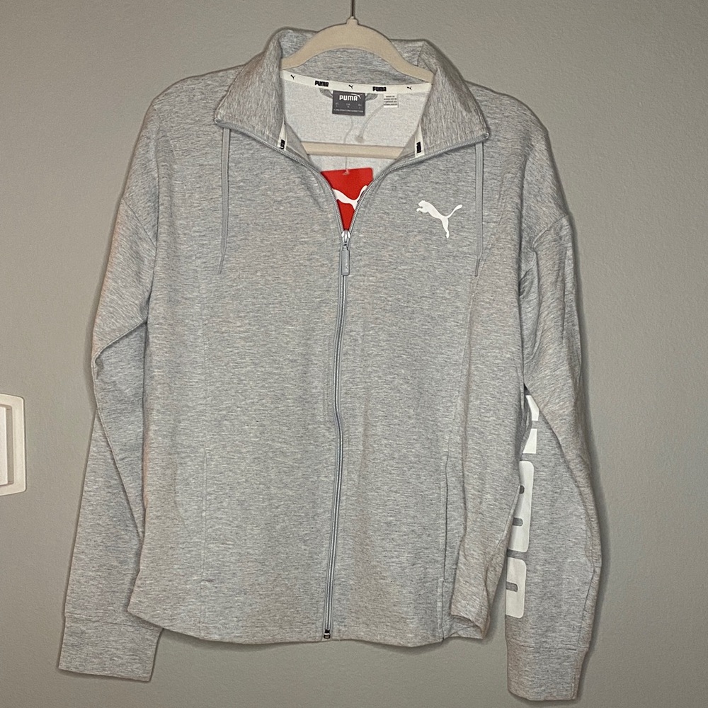 Puma Light Gray Full-Zip Jacket